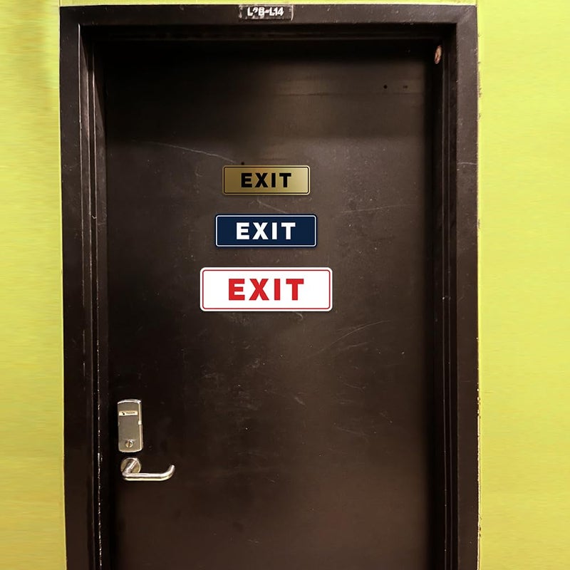 All Quality Standard Exit Wall or Door Sign | Durable Plastic and Easy Installation | Double-Sided Foam Adhesive Tape -Red - Small (1 Pack) - Image 4